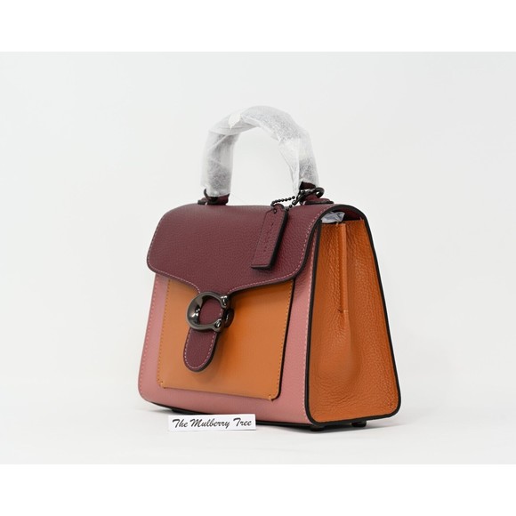 COACH TABBY 20 Top Handle Crossbody Vintage Pink Colorblock Leather 635 NWT $395 - Picture 3 of 12